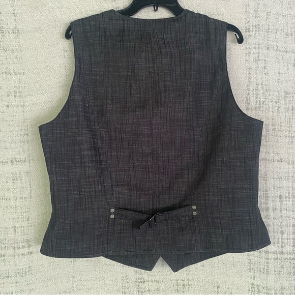 NWT Chef Works URBAN Collection Button Front Gray Black Cotton Blend Vest SizeM - Picture 7 of 9